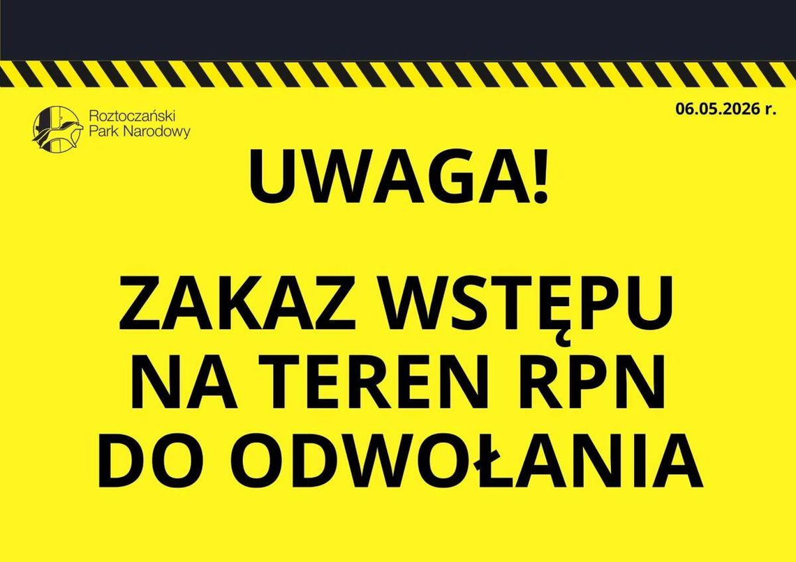 Jest zakaz wstępu do Roztoczańskiego Parku Narodowego! Dyrekcja Roztoczańskiego Parku Narodowego wprowadziła zakaz wstępu na obszary leśne RPN. To w związku z panującą suszą i pożarem Puszczy Solskiej.