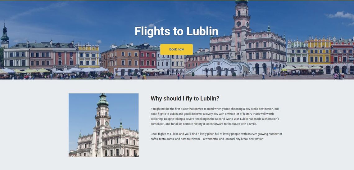 Kiedy Lublin wygląda jak... Zamość w reklamie Ryanair