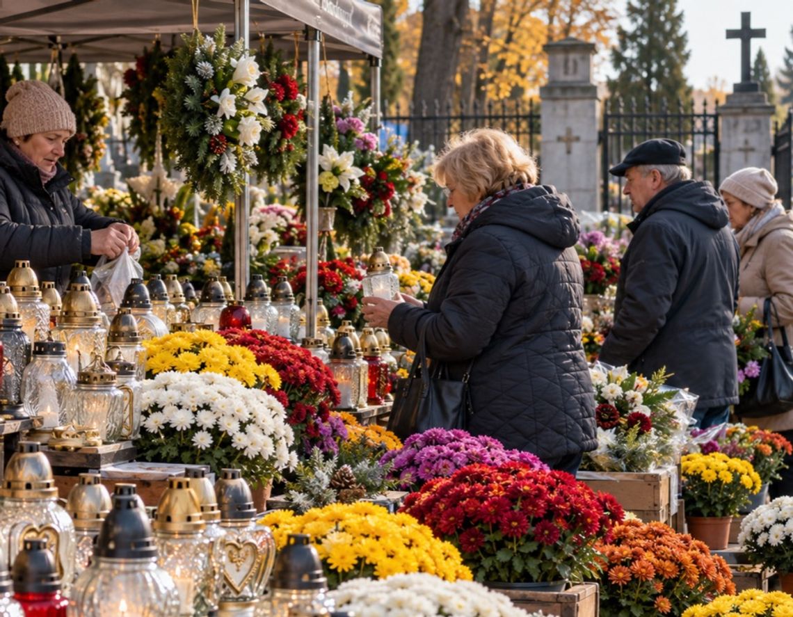 Handel przy cmentarzach przed 1 listopada może przynieść kilka tysięcy złotych przychodu.