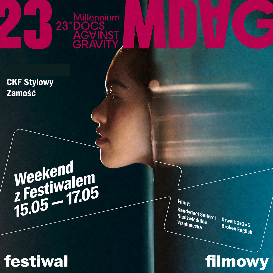 W dniach 15-17 maja Centrum Kultury Filmowej „Stylowy” przy ul. Odrodzenia 9 zaprasza na Weekend z 23. Festiwalem Millennium Docs Against Gravity.