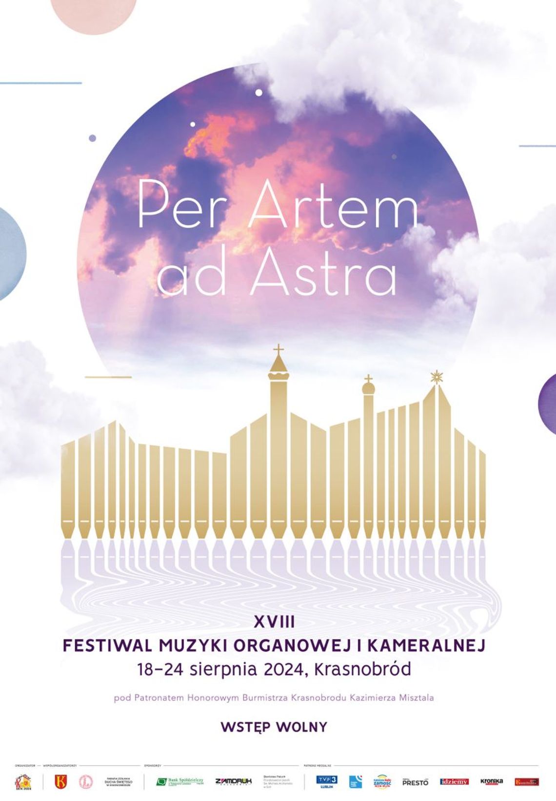 Krasnobrodzki Dom Kultury organizuje w dniach 18-24 sierpnia XVIII Festiwal Muzyki Organowej i Kameralnej „Per Artem ad Astra”.