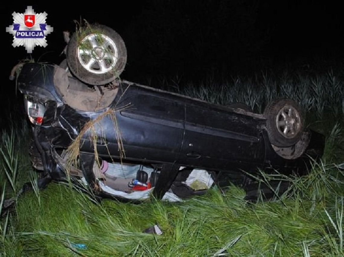 Krasnystaw: nietrzeźwy kierowca dachował Renaultem