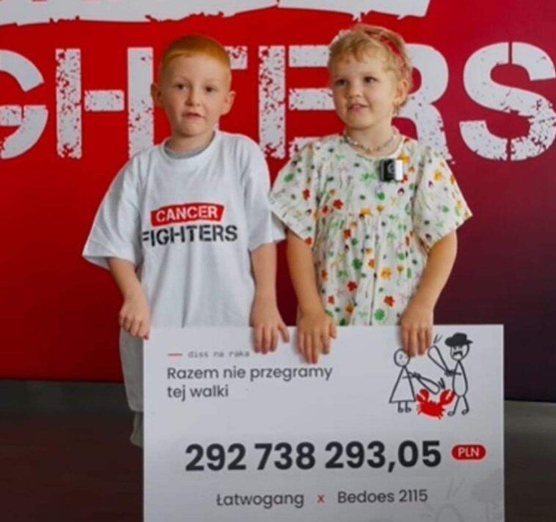 Łatwogang pobił rekord. Padła ostateczna kwota Kadr z filmu opublikowanego przez fundację Cancer Fighters.