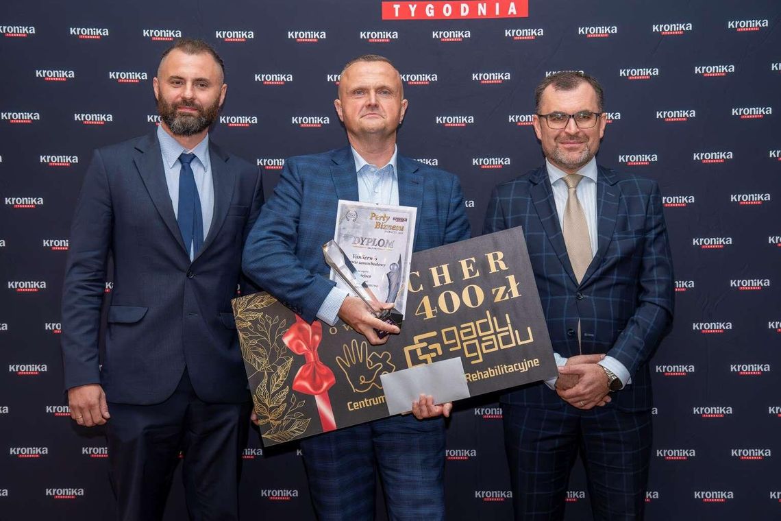 Lokalne przedsiębiorstwa i samorządy nagrodzone Perłami Biznesu Van Serwis - pierwsze miejsce w kategorii Małe Przedsiębiorstwo.