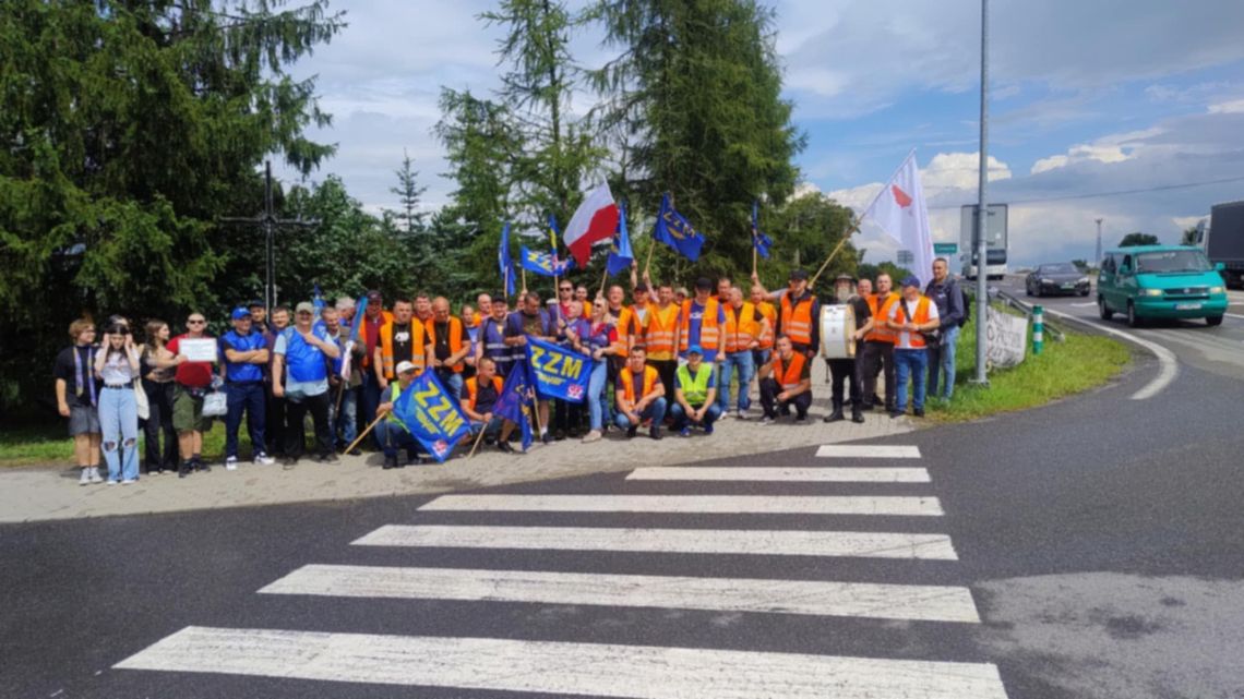 Pikieta maszynistów PKP Cargo.