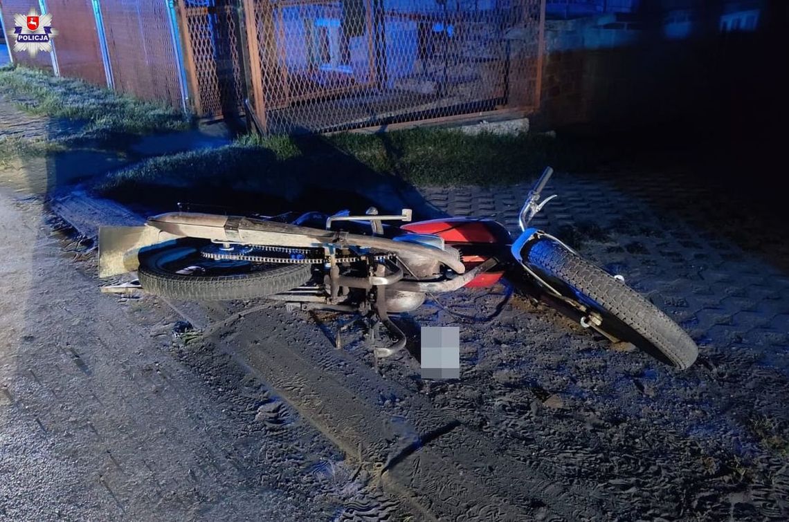Majdan Wielki: Wypadek z udziałem nietrzeźwego motocyklisty
