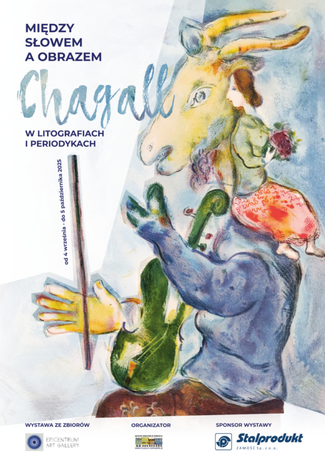 Muzeum Zamojskie zaprasza 4 września o godz. 16 na wernisaż wystawy „Między słowem a obrazem – Marc Chagall w litografiach i periodykach”.