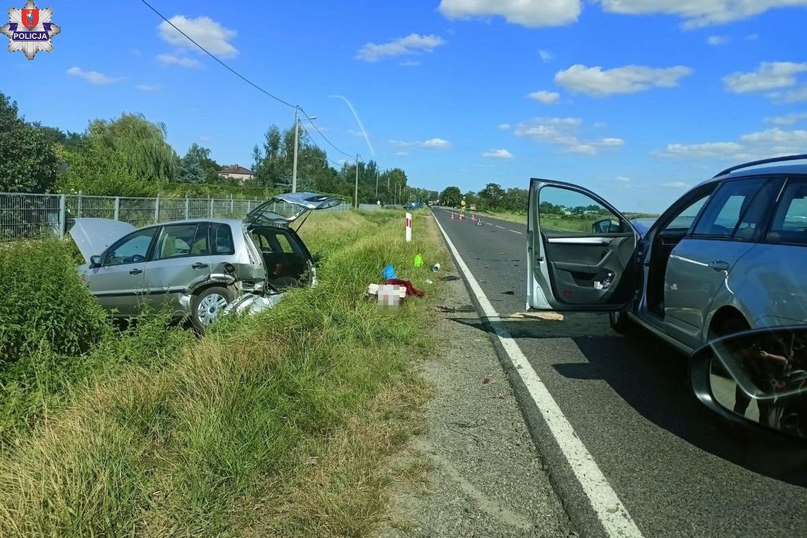 Wypadek na DK-74 w miejscowości Miączyn Stacja.