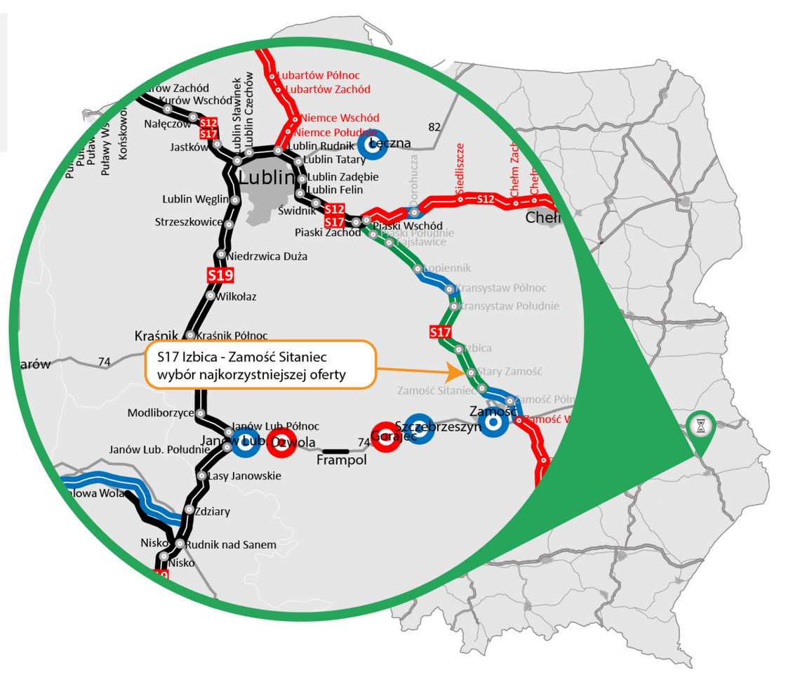 Wybrano wykonawcę kolejnego odcinka drogi S17 Izbica-Zamość Sitaniec.