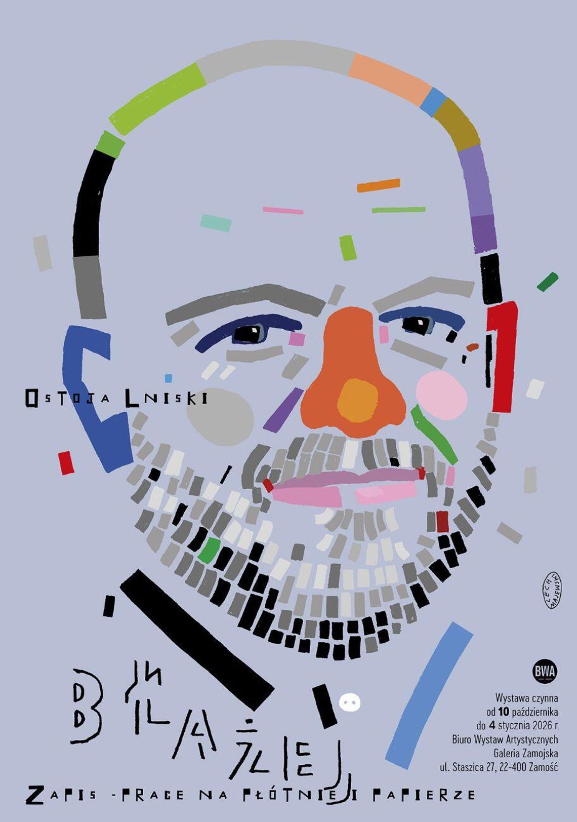 10 października w Zamościu odbędzie się wernisaż wystawy „Zapis – prace na płótnie i papierze”, której autorem jest Błażej Ostoja Lniski.