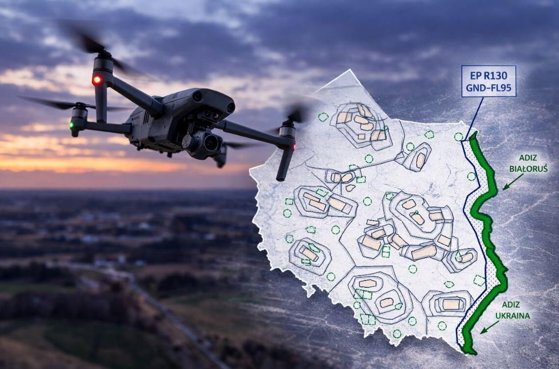 Nowa strefa ograniczeń lotów nad wschodnią Polską Od 10 marca do 9 czerwca 2026 roku nad wschodnią częścią Polski będzie obowiązywać nowa strefa ograniczeń w ruchu lotniczym oznaczona jako EP R130.