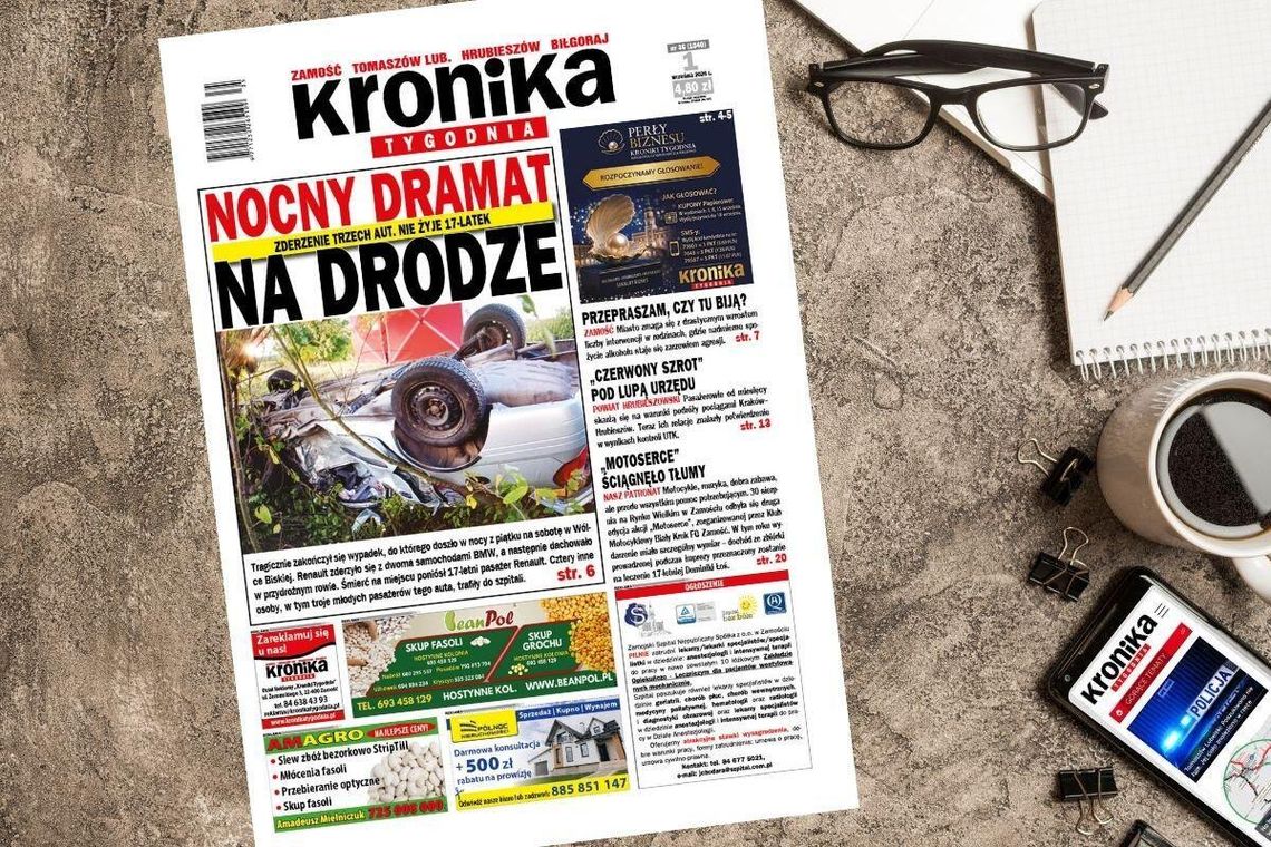 Nowe wydanie "Kroniki Tygodnia" od 1 września w sprzedaży! Sprawdź, co w nim przeczytasz Najnowszy numer "Kroniki Tygodnia" kupicie już 1 września. Szukajcie go w punktach sprzedaży. Na stronie www.eprasa.pl gazeta dostępna jest w wersji elektronicznej.