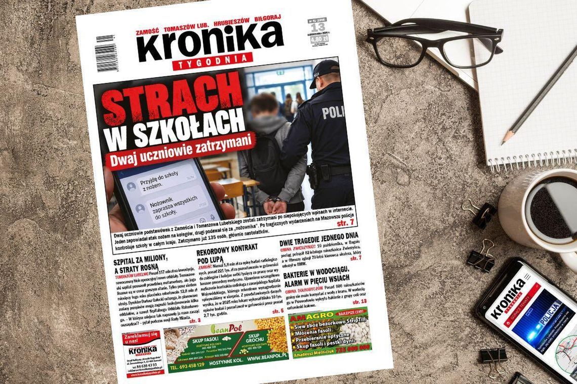 Nowe wydanie "Kroniki Tygodnia" od 13 października w sprzedaży! Sprawdź, o czym przeczytasz Najnowszy numer "Kroniki Tygodnia" kupicie już 13 października. Szukajcie go w punktach sprzedaży. Na stronie www.eprasa.pl gazeta dostępna jest w wersji elektronicznej.