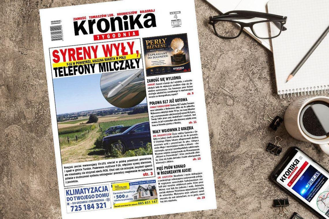Nowe wydanie "Kroniki Tygodnia" od 4 sierpnia w sprzedaży! Sprawdź, o czym piszemy Najnowszy numer "Kroniki Tygodnia" kupicie już 4 sierpnia. Szukajcie go w punktach sprzedaży. Na stronie www.eprasa.pl gazeta dostępna jest w wersji elektronicznej.
