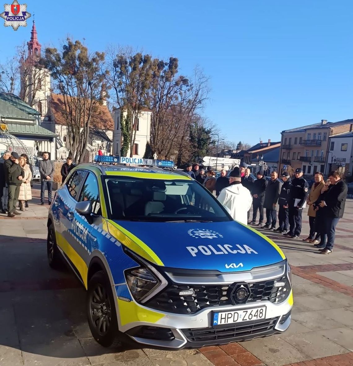 Komisariat Policji w Szczebrzeszynie wzbogacił swój tabor o nowy oznakowany radiowozów Kia Sportage.