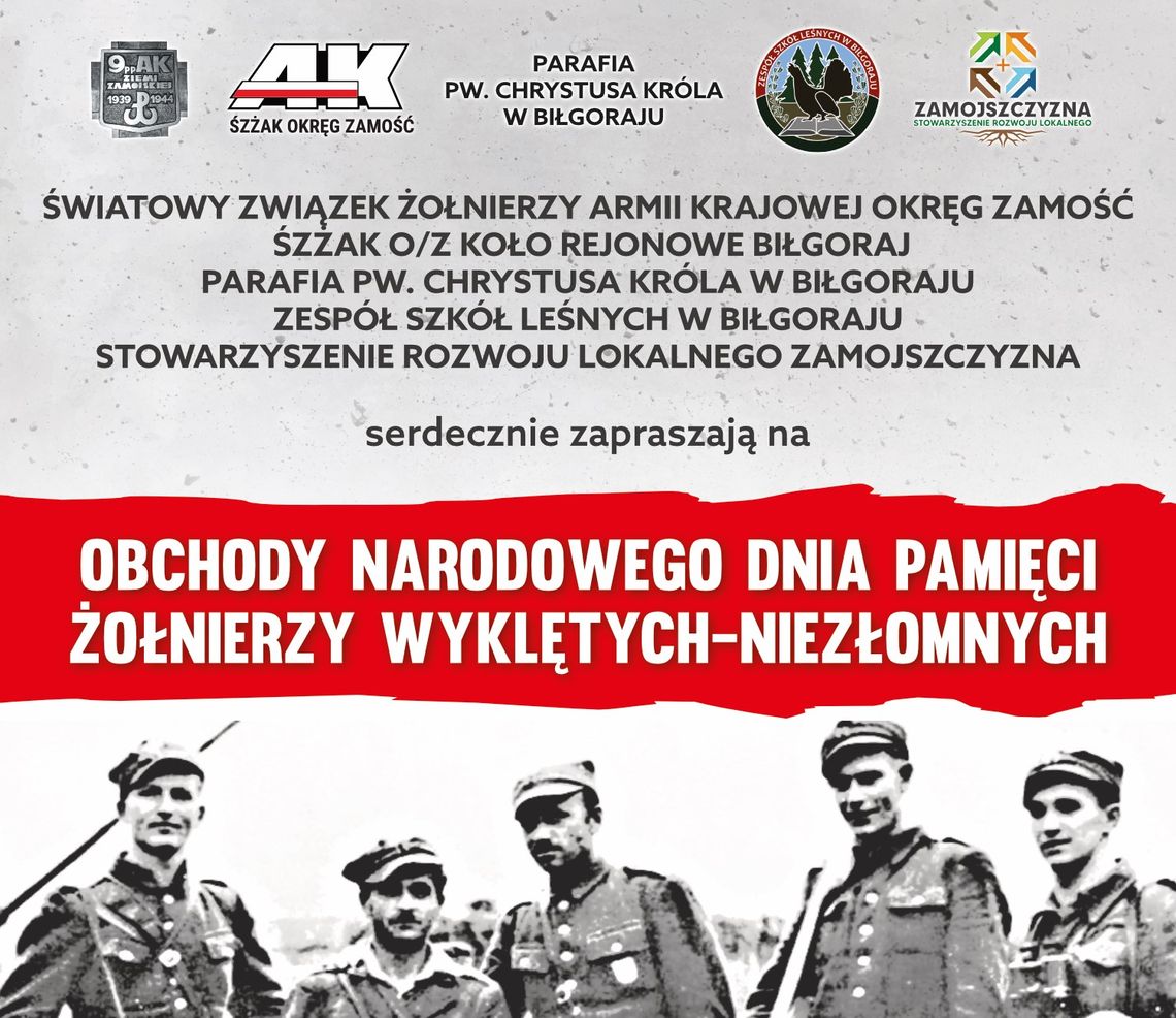 Obchody Narodowego Dnia Pamięci Żołnierzy Wyklętych w Zamościu i Biłgoraju [PROGRAM]