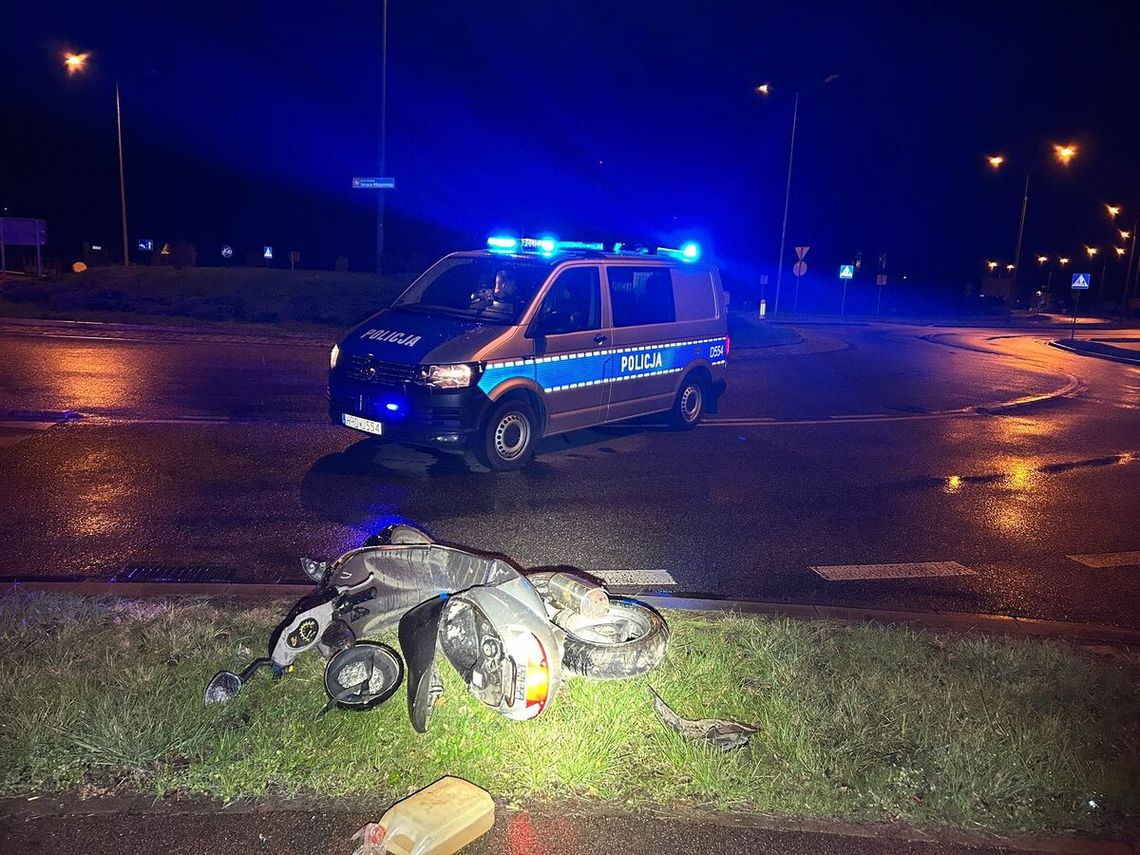 Policyjny patrol zatrzymał nastolatka, który kradzionym skuterem uciekał ulicami Parczewa.