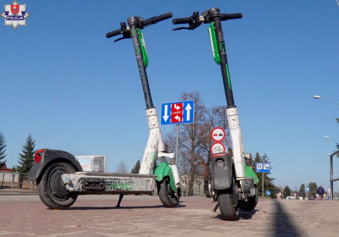 W Zamościu policjanci zatrzymali nietrzeźwego kierującego hulajnogą, który miał przy sobie narkotyki.