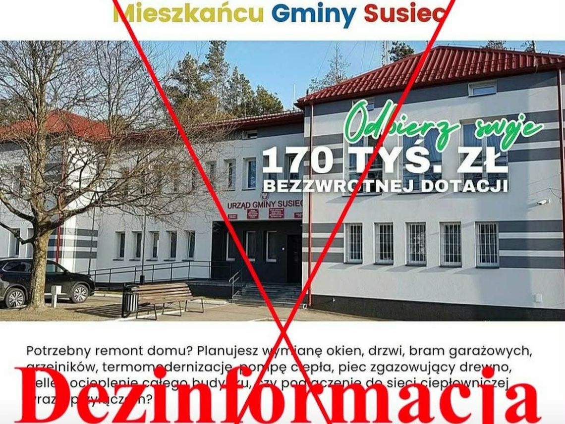 To zrzut ekranu rolki, jaka pojawiła się w mediach społecznościowych. Gmina Susiec jasno mówi, że to dezinformacja. Fot. Zbigniew Naklicki - Wójt Gminy Susiec/Fb.