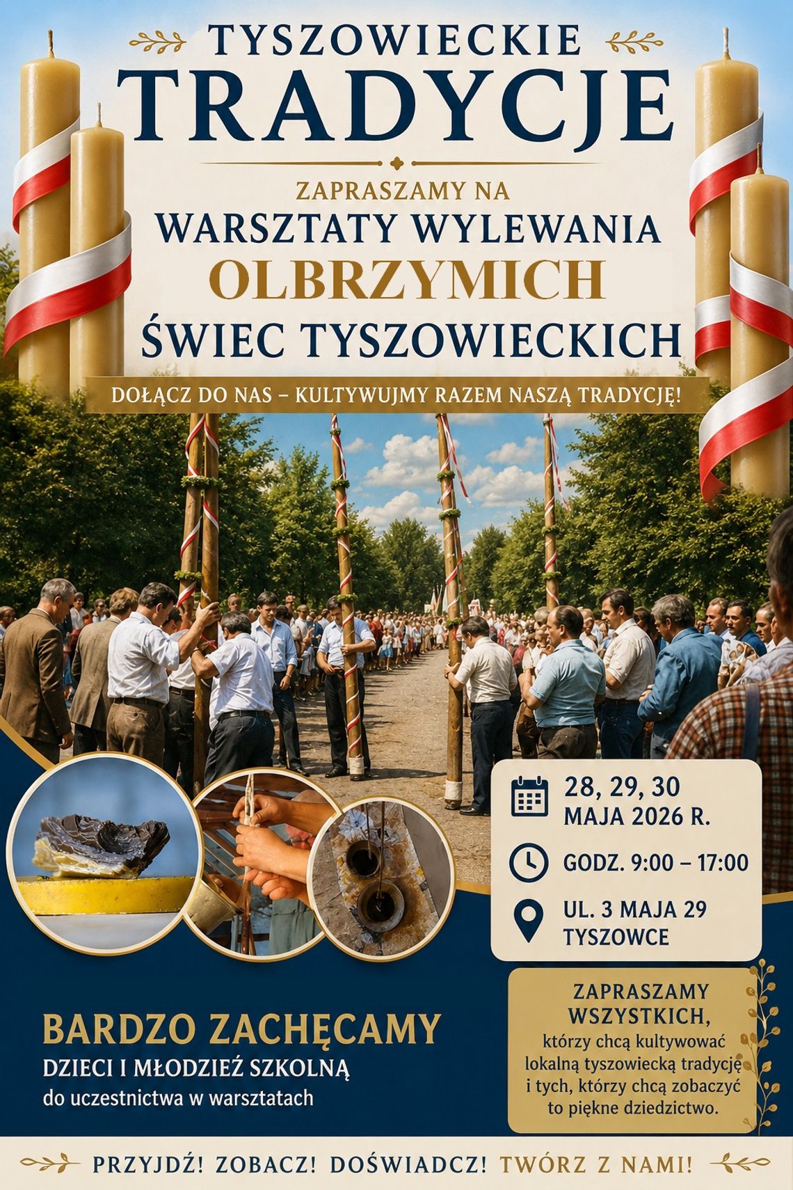 Pokażą jak wylewa się olbrzymie tyszowieckie świece. To tradycja sięgająca czasów potopu szwedzkiego Tyszowieckie tradycje zapraszają na warsztaty wylewania olbrzymich tyszowieckich świec.