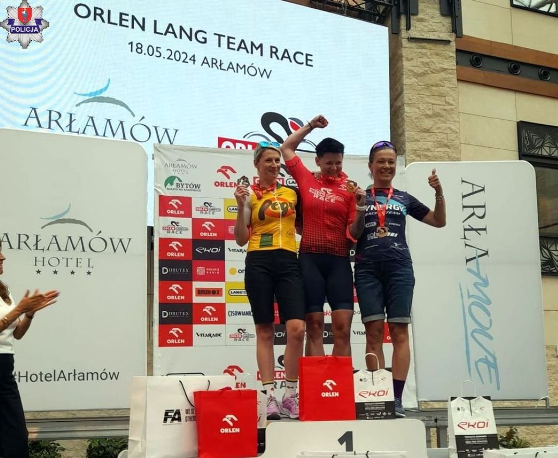 Monika Mazur, policjantka z zamojskiej komendy, stanęła na podium kolarskiego wyścigu Orlen Lang Team Race w Arłamowie.