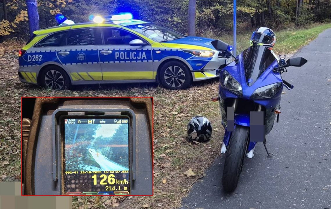 Motocyklista pędził 126 km/h. Uciekał przed policją, bo nie chciał stracić prawa jazdy.