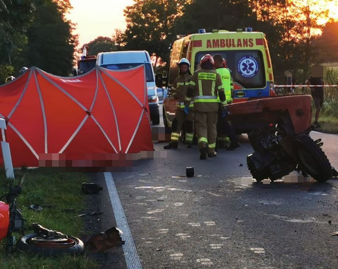 Potok Górny: Nie żyje motocyklista. Zderzył się z ciągnikiem