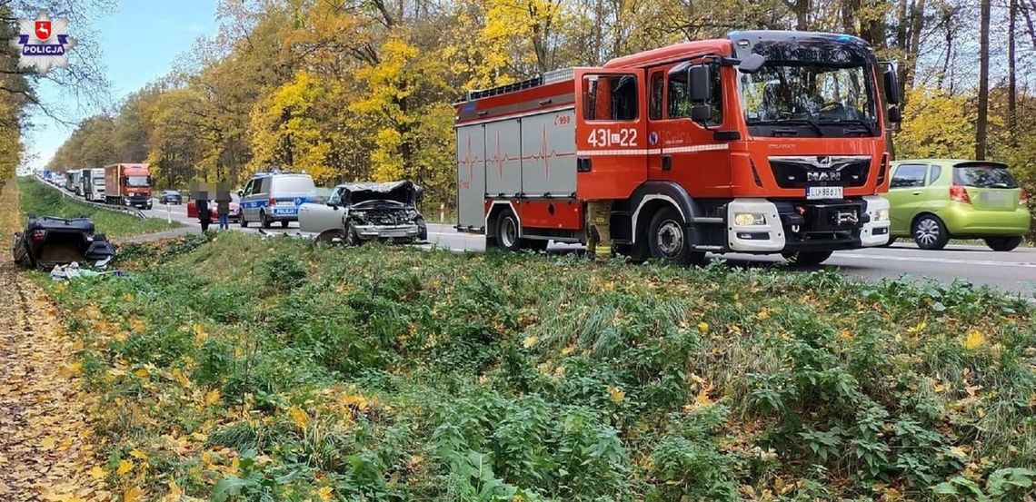 Zdarzenie z udziałem 6 osobówek miało miejsce w m. Łopiennik Podleśny.