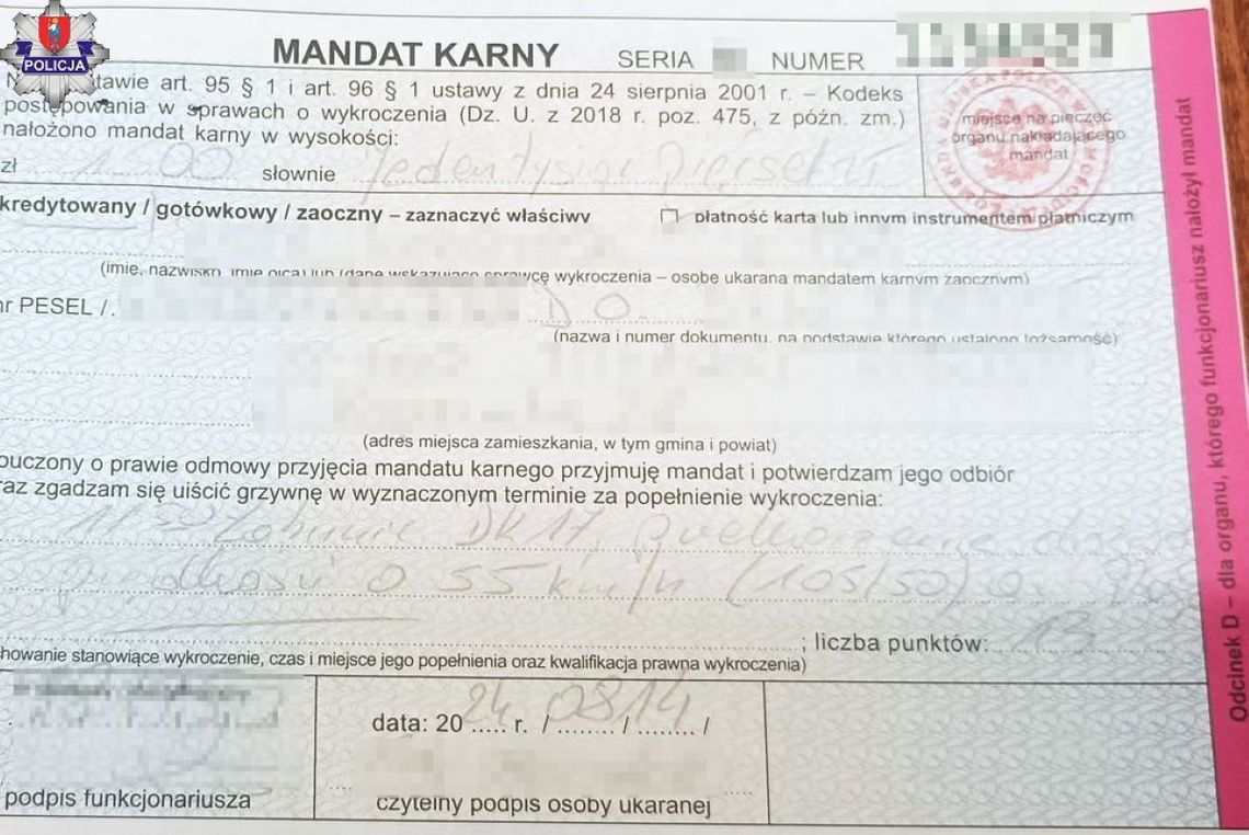 Kierujący stracili prawo jazdy i zostali ukarani mandatami w kwotach po 1500 złotych, a na ich konta przybyło po 13 punktów karnych.