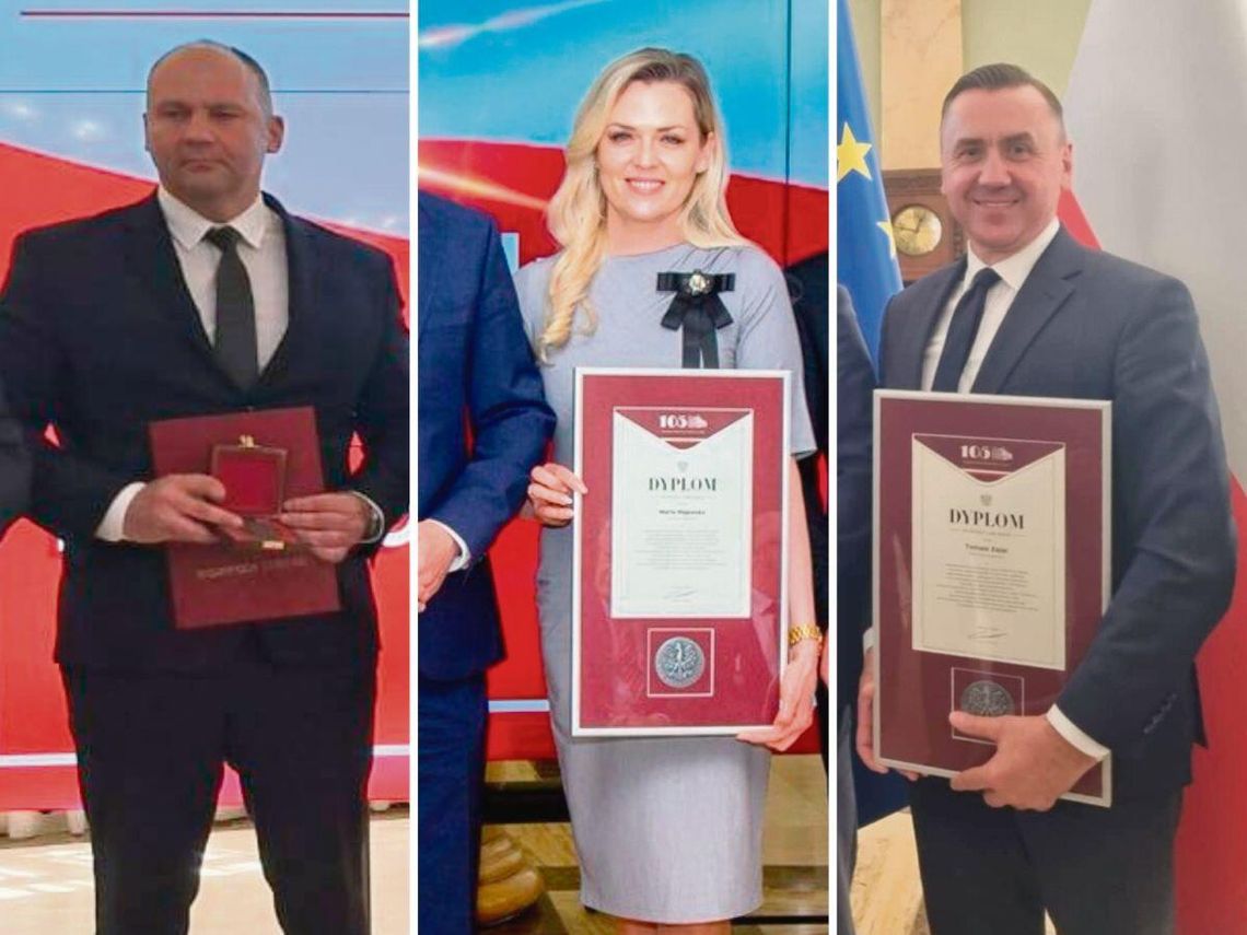 Wójt gminy Dołhobyczów Grzegorz Drewnik, burmistrz Hrubieszowa Marta Majewska i wójt gminy Hrubieszów Tomasz Zając.