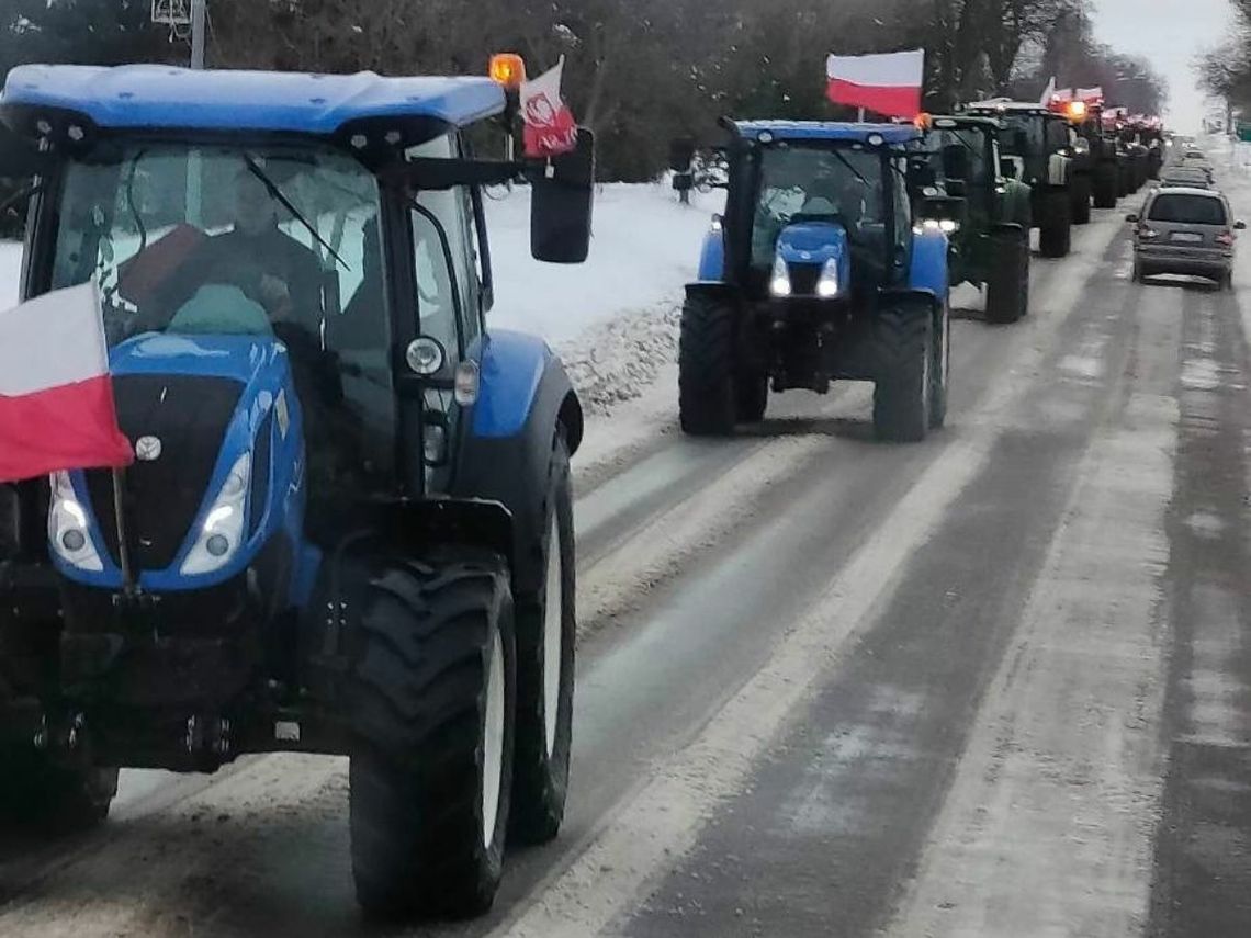 Protestujący rolnicy zablokowali drogi dojazdowe do Hrubieszowa