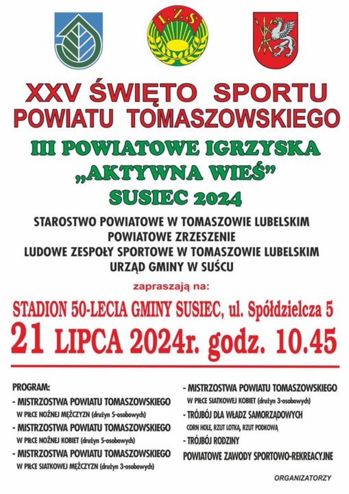 Święto Sportu Powiatu Tomaszowskiego i Igrzyska „Aktywna Wieś”