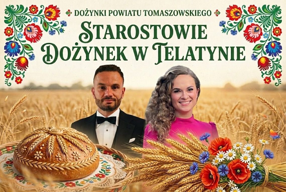Przedstawiamy starostów dożynek powiatu tomaszowskiego. Oboje pochodzą z gminy Telatyn Joanna Sławińska i Amadeusz Mielniczuk będą pełnili zaszczytne role starostów dożynek powiatu tomaszowskiego, które są zaplanowane na niedzielę 6 września w Telatynie.