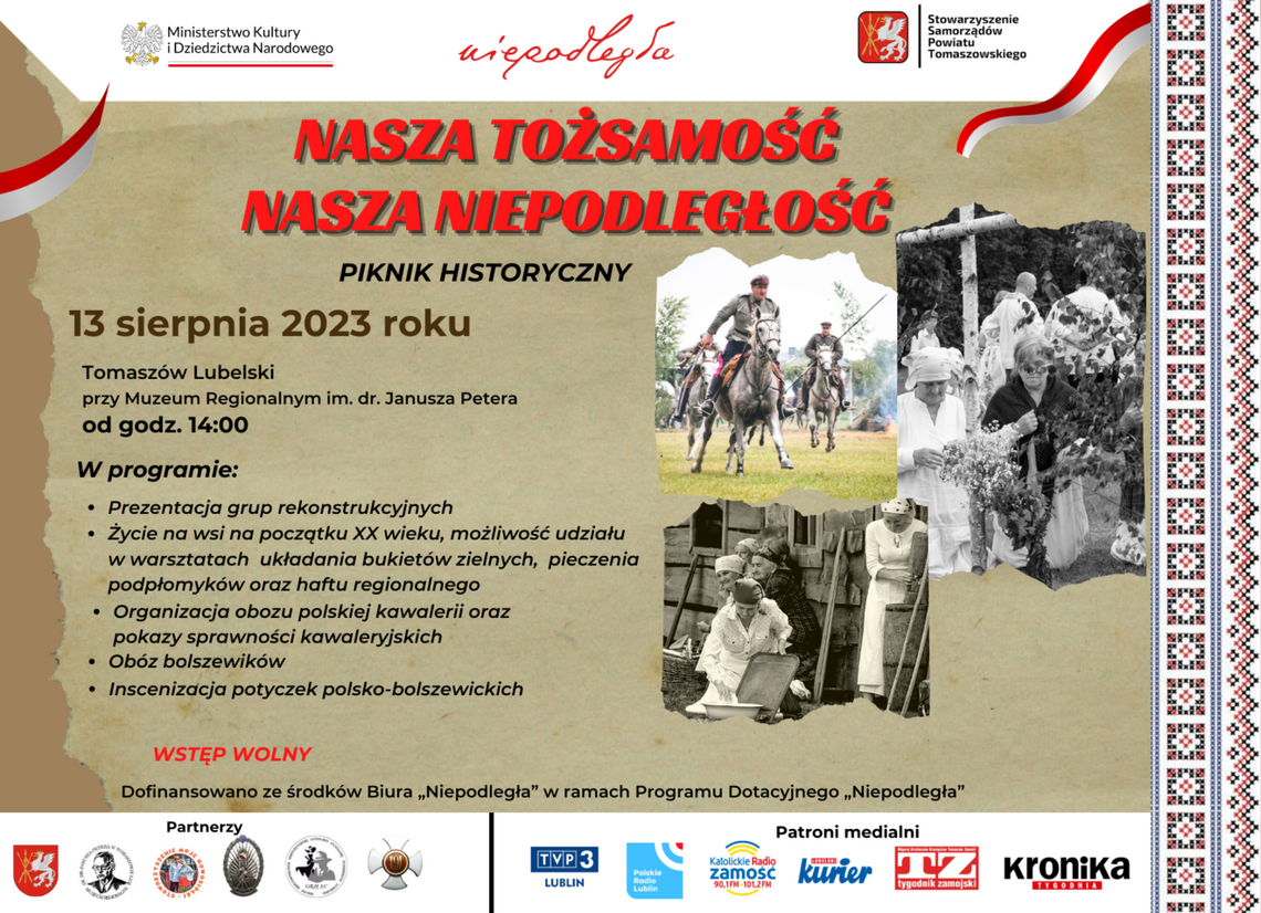 Przyjdź z rodziną na piknik historyczny “Nasza Tożsamość – Nasza Niepodległość”