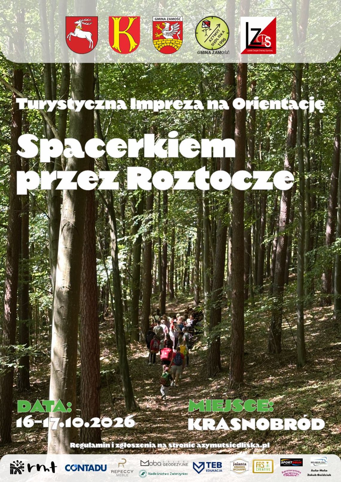 Puchar Roztocza w Krasnobrodzie. Biegi dla dzieci i dorosłych Uczniowski Klub Sportowy Azymut Siedliska zaprasza na wydarzenie „Puchar Roztocza w biegach przełajowych i biegu na orientację”.