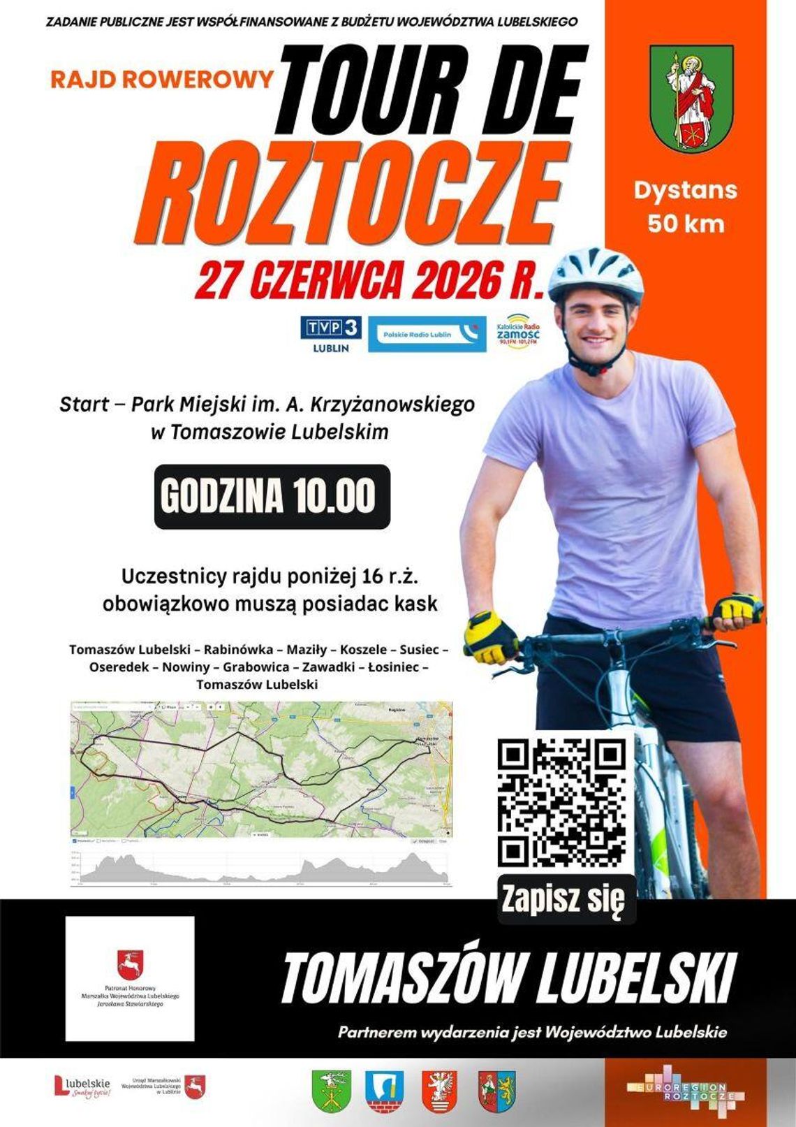 Miłośnicy aktywnego wypoczynku mogą wziąć udział w rajdzie rowerowym „Tour de Roztocze”, który odbędzie się 27 czerwca.
