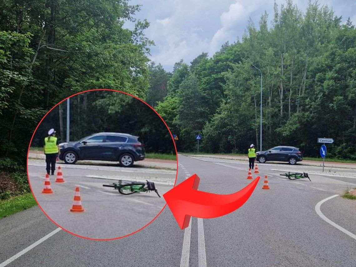 Rowerzysta zderzył się z audi w Tomaszowie Lubelskim. 64-latek trafił do szpitala