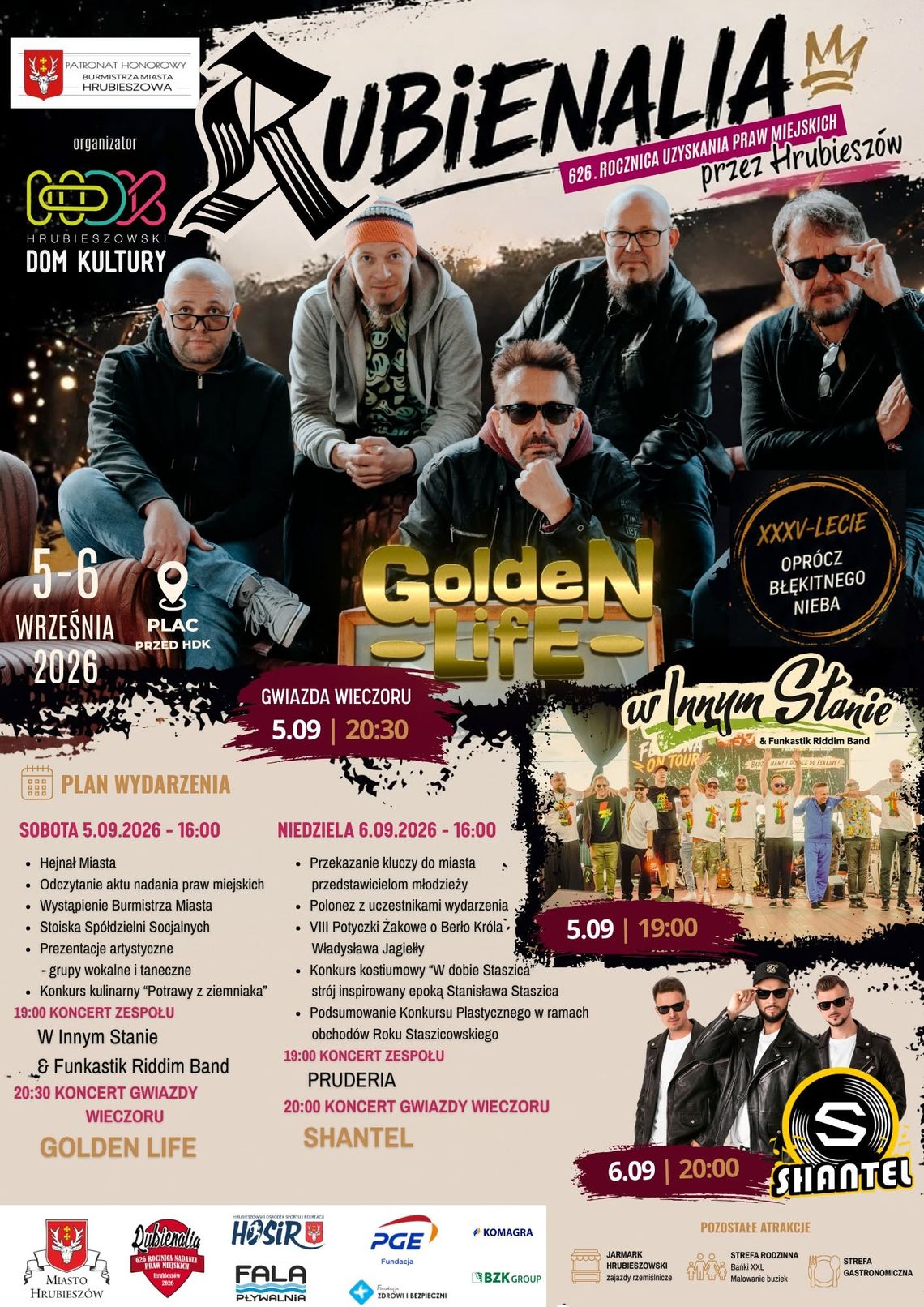 Gwiazda wieczoru w pierwszym dniu Rubienaliów będzie zespół Golden Life.