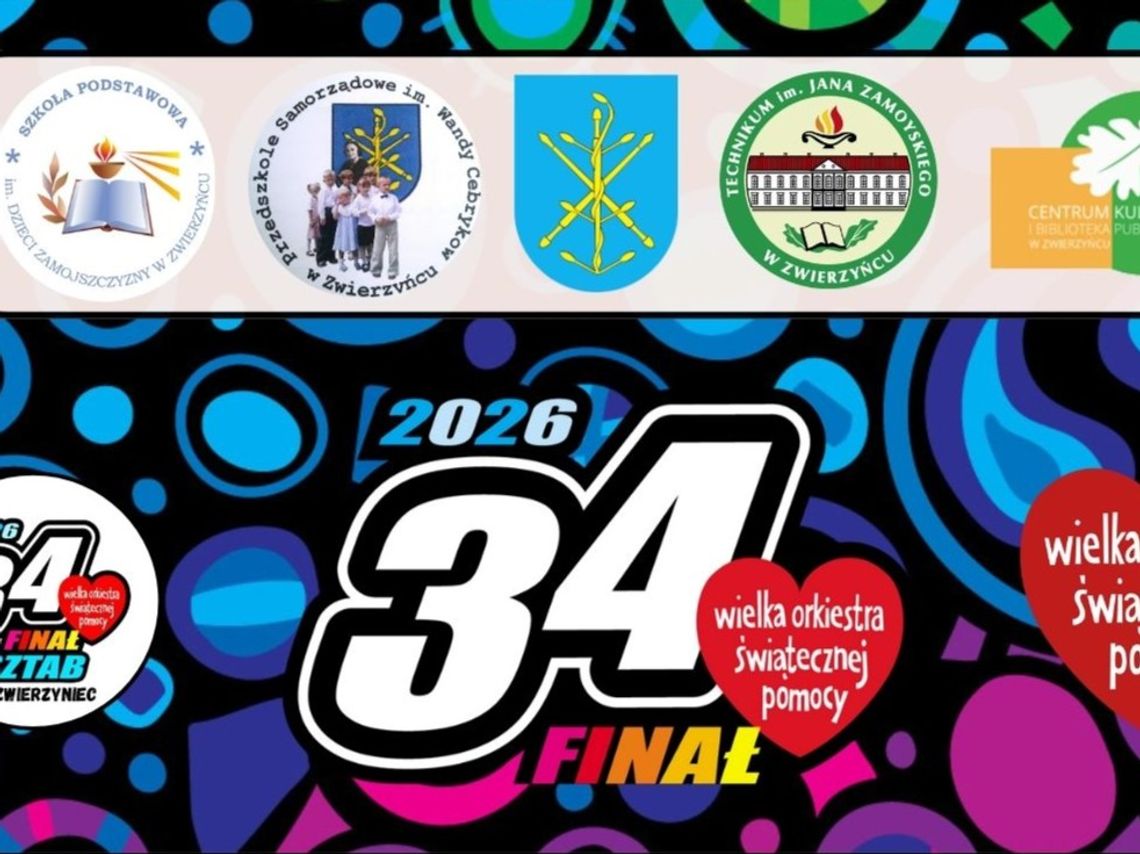 34. Finał Wielkiej Orkiestry Świątecznej Pomocy w Zwierzyńcu startuje w niedzielę 25 stycznia.