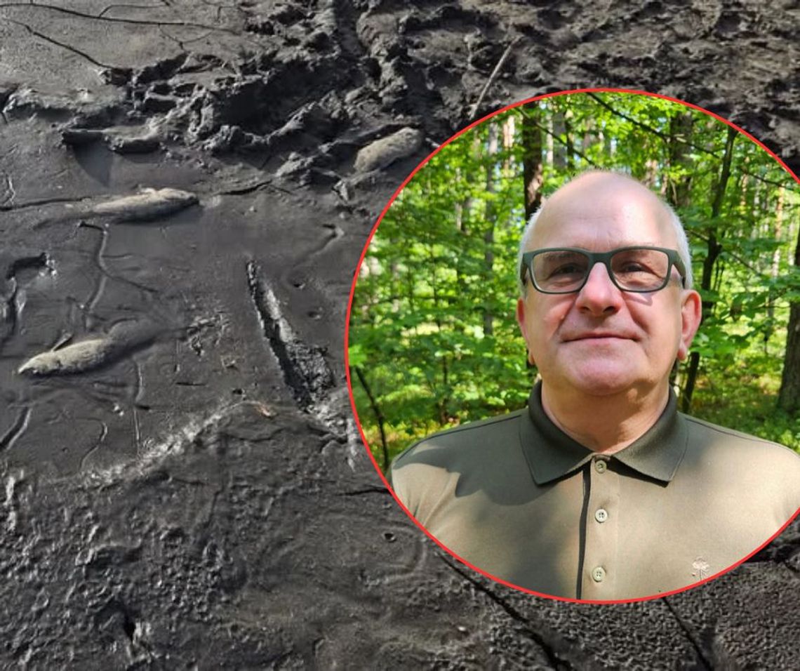 Stawy Echo wyschły. O sytuacji w RPN rozmawiamy z dyrektorem Tadeuszem Grabowskim Dyrektor RPN-u Tadeusz Grabowski na tle wyschniętego stawu Echo.