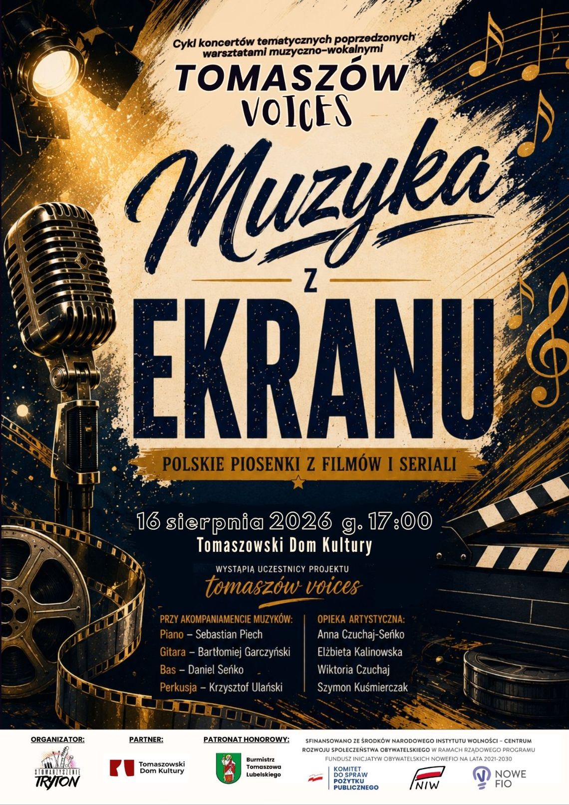 Tomaszów Lub.: Filmowe przeboje w TDK-u podczas koncertu „Muzyka z ekranu” Koncert będzie finałem czterodniowych warsztatów muzyczno-wokalnych.