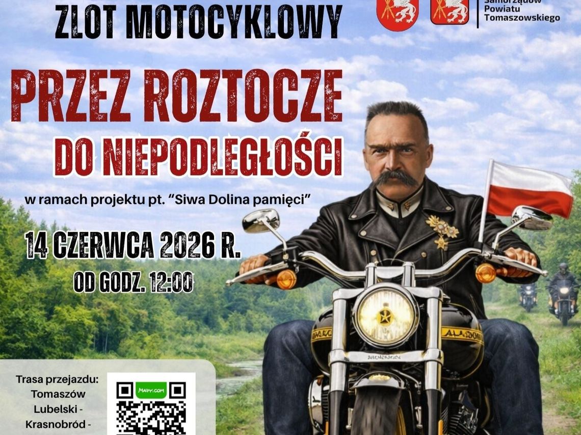 Tomaszów Lub.: Motocykliści zapraszają na zlot „Przez Roztocze do Niepodległości” 14 czerwca odbędzie się Zlot Motocyklowy „Przez Roztocze do Niepodległości”.