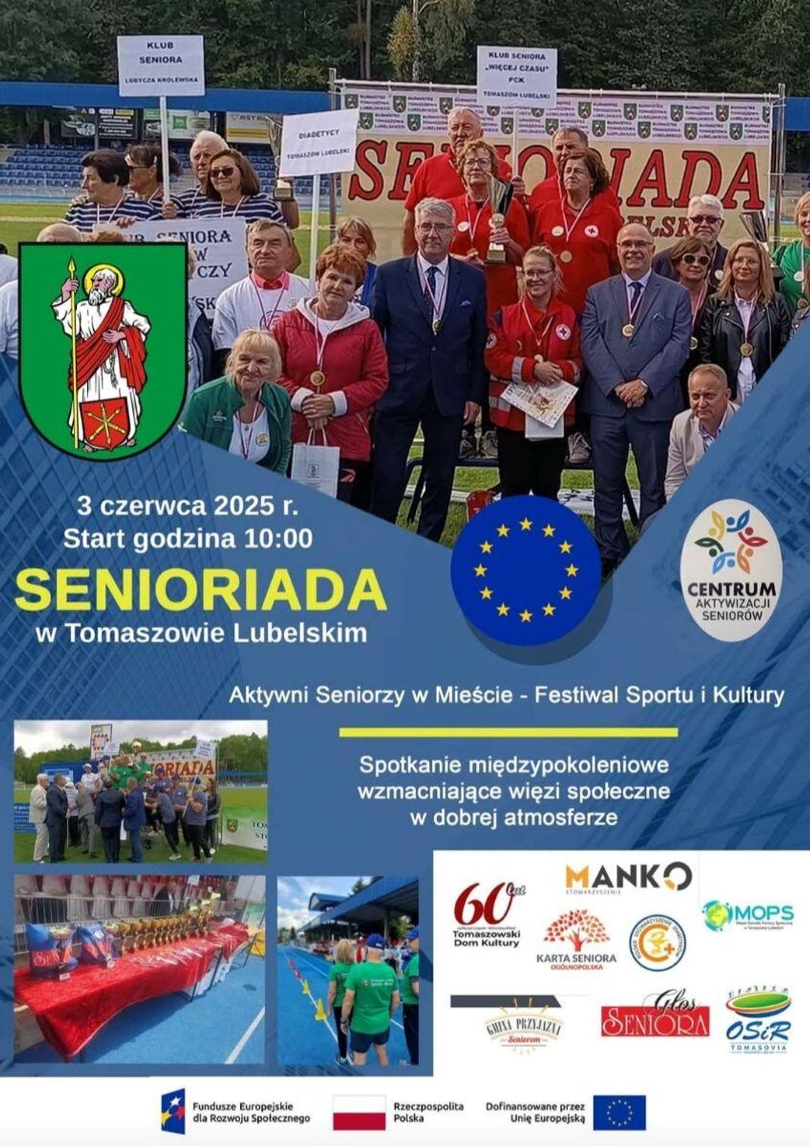3 czerwca odbędzie się III edycja SENIORIADY – Aktywni Seniorzy w Mieście – Festiwal Sportu i Kultury.