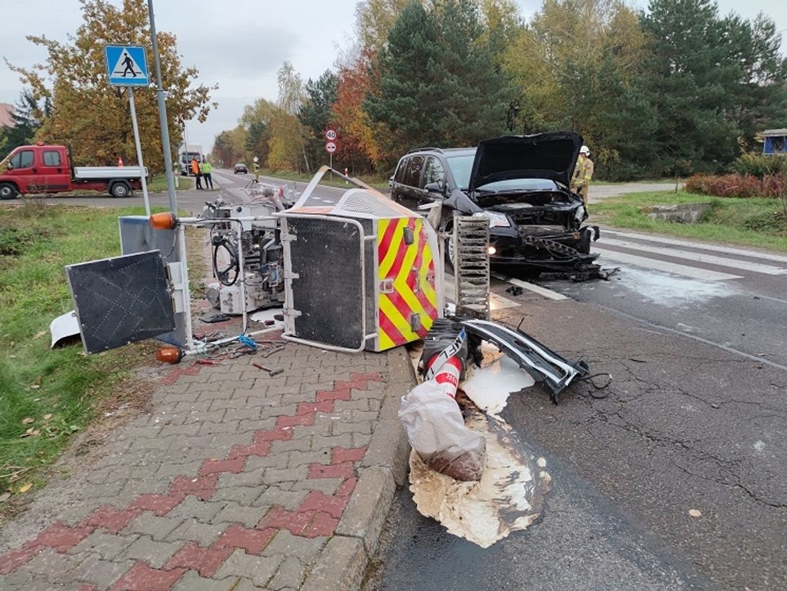 Tyszowce: Wjechał w maszynę malującą pasy