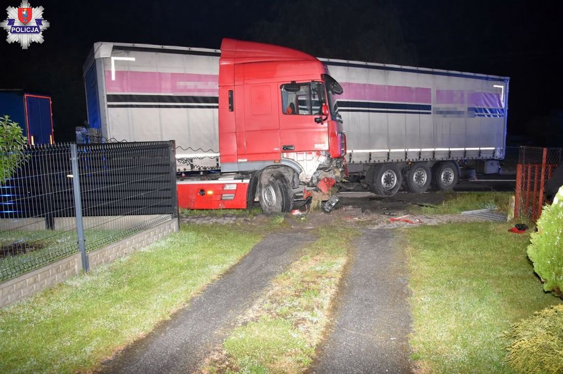 Ukrainiec dostał 1000 złotych mandatu. Na drodze krajowej w Miączynie stracił panowanie nad tirem