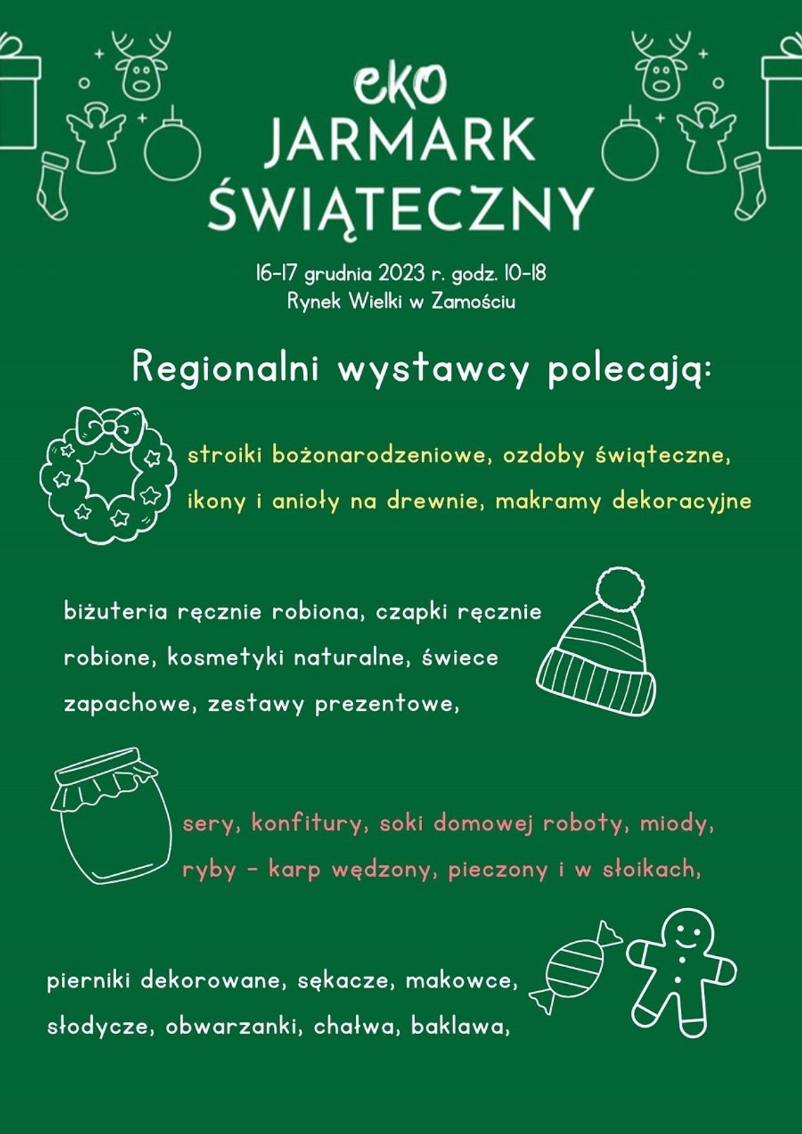 W najbliższy weekend w Zamościu Eko Jarmark Świąteczny W najbliższy weekend w Zamościu Eko Jarmark Świąteczny