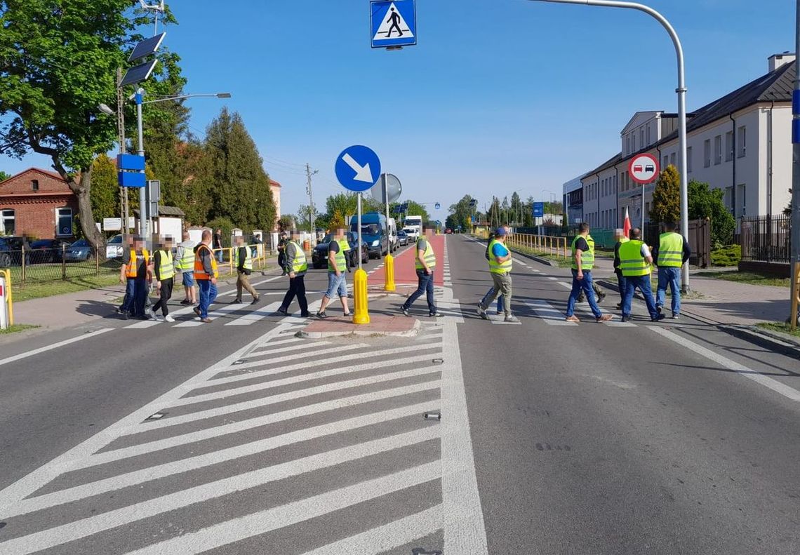 Protest rolników w dniu 10 maja 2024 r. w woj. lubelskim w pow. zamojskim.