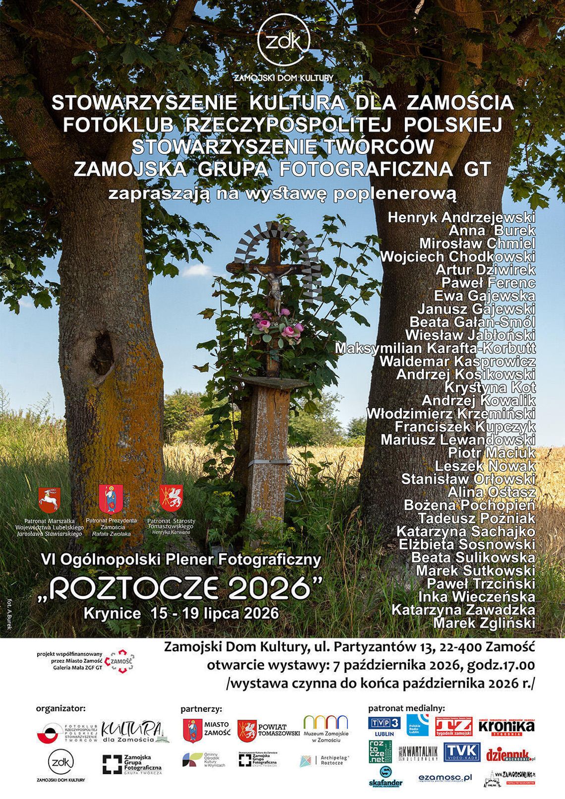 Zamojski Dom Kultury zaprasza 7 października o godz. 17 na uroczyste otwarcie wystawy poplenerowej VI Ogólnopolskiego Pleneru Fotograficznego „ROZTOCZE - 2026”.
