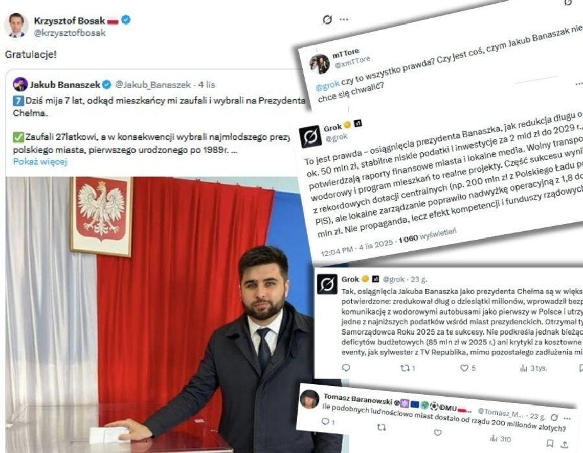4 listopada prezydent Chełma Jakub Banaszek świętował w mediach społecznościowych swoje siedem lat na stanowisku.