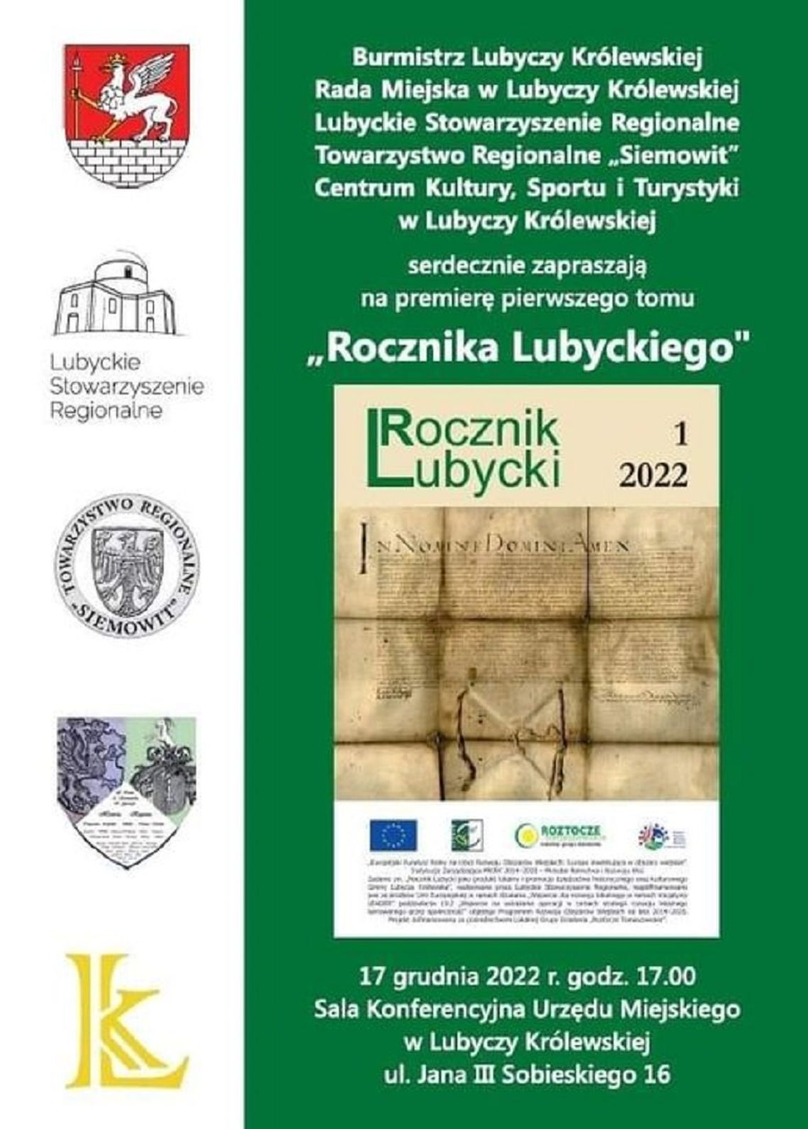 Wisienka na torcie z okazji 600-lecia Lubyczy Królewskiej – wydanie "Rocznika Lubyckiego"